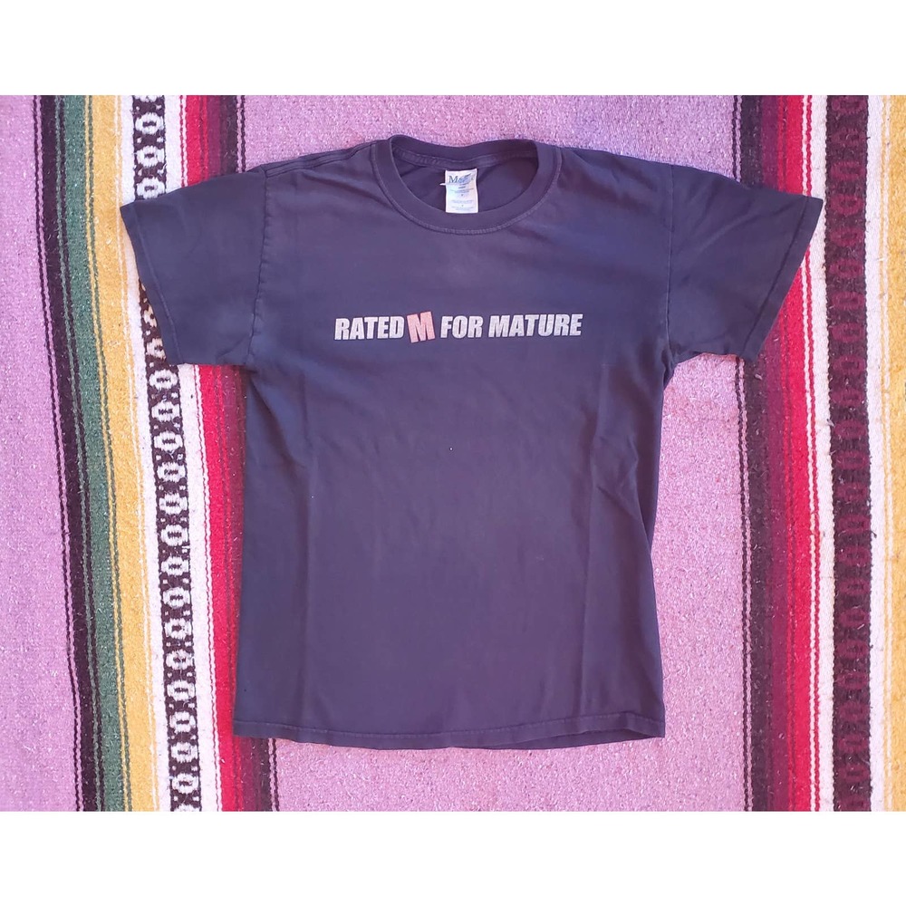 Vintage Y2K Rated M for Mature Gaming Black Shirt